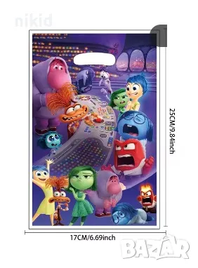 Отвътре навън inside out Парти 10 бр торбички за сладки подарък рожден ден парти, снимка 1