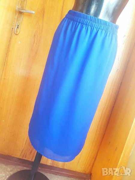 Турско синя пола под коляно ХЛ, снимка 1