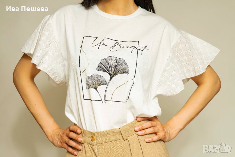 Блуза с ефектен ръкав, снимка 1