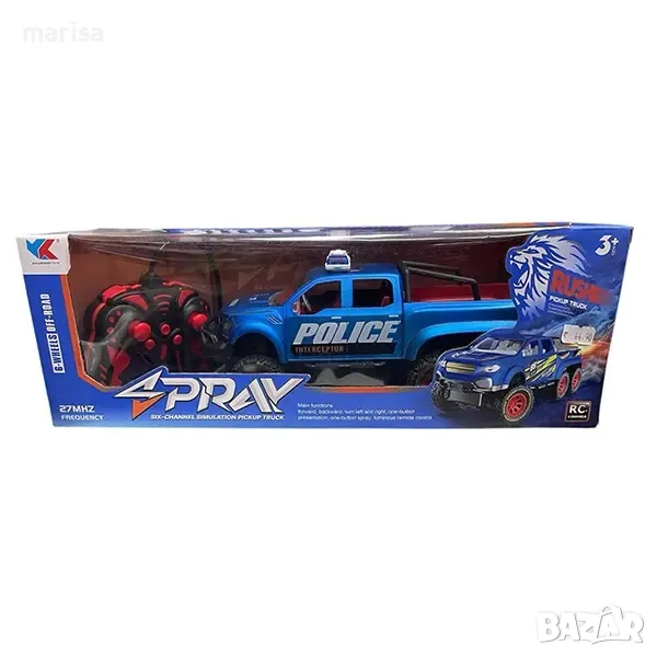 Кола Полицейски пикап с пълен радиоконтрол, звук, светлина и пушек Код: 048504, снимка 1
