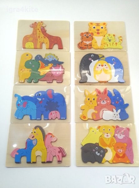 8 модела дървени пъзели на животни , снимка 1