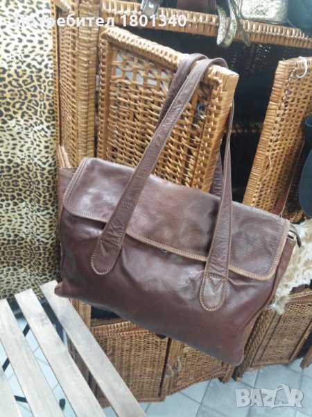 ПРОМО !! Marianelli естествена кожа- Италия, чанта с 3 прегради , снимка 1