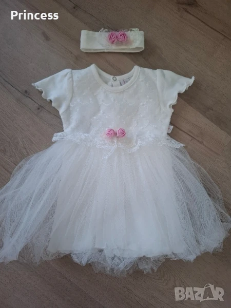 Детска дантелена рокля 80см., снимка 1