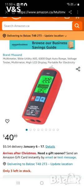 Мултиметър, ABS с широко приложение, 6000-цифрен автоматичен обхват, тестер за напрежение, мултицет,, снимка 1