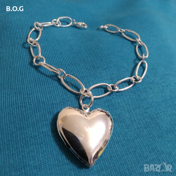 Нова, сребърна масивна гривна, снимка 1