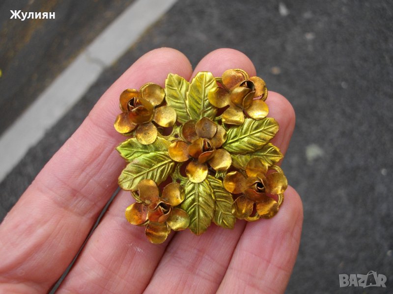 СТАРА БРОШКА РОЗИ, снимка 1