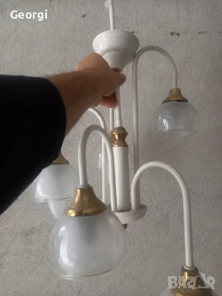 Полилей с 5 стъкла бял цвят, снимка 1