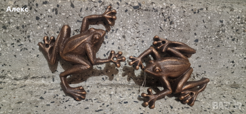 Лот масивни чугунени жаби, 660гр, снимка 1