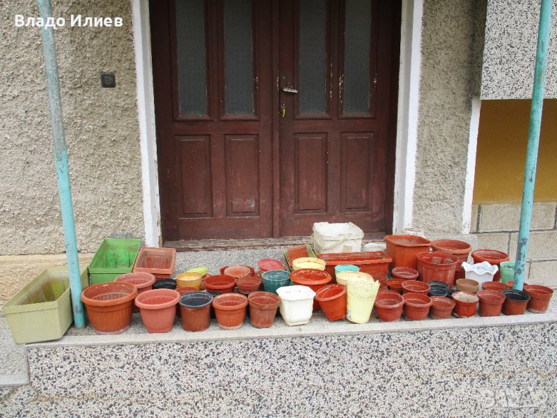 Саксии,сандъчета  и кашпи за цветя керамични и пластмасови употребявани, снимка 1