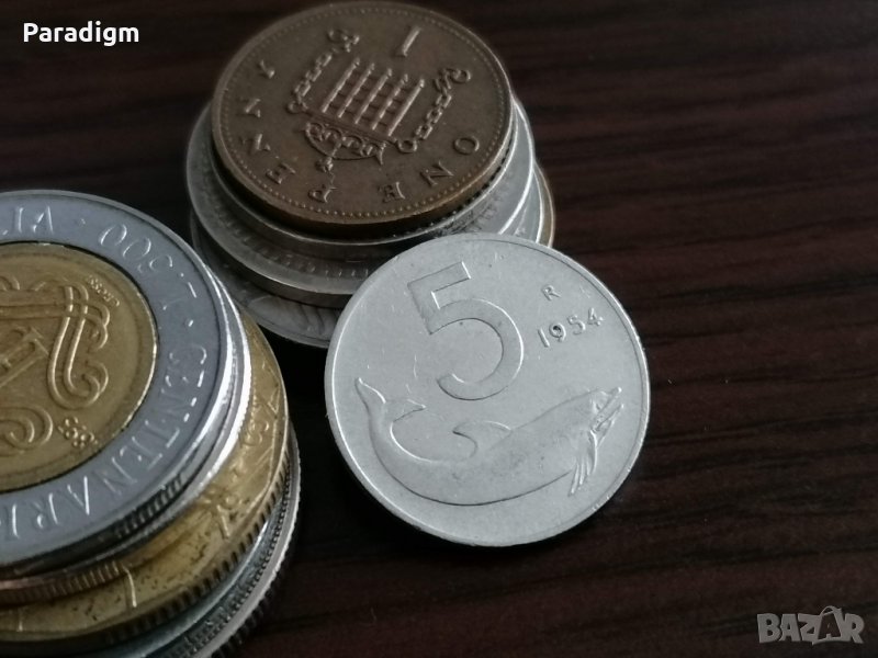 Монета - Италия - 5 лири | 1954г., снимка 1