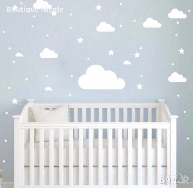Стикер за стена Облачета и звезди  , снимка 1