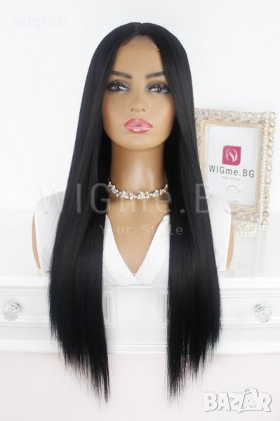 Дълга права черна перука Сидни, снимка 1
