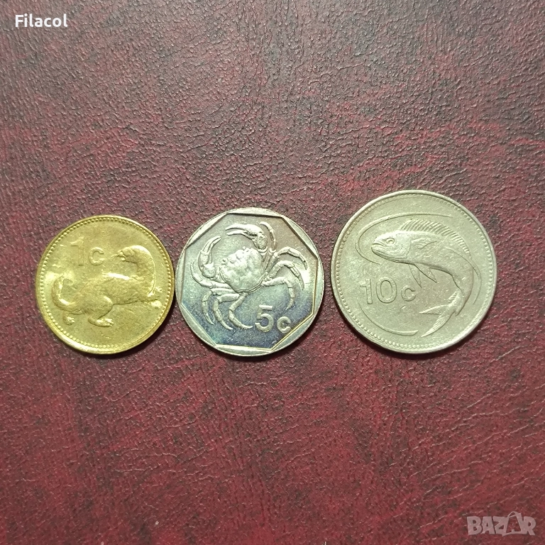 Малта 1, 5 и 10 цента 1991 и 1986 година, снимка 1