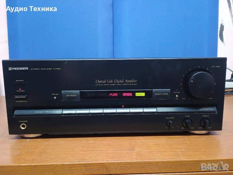 Стерео усилвател PIONEER A-Z360. Оптичен вход и няколко режима включително съраунд ефект , снимка 1