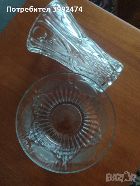 Комплект от ваза и купа от 70-те +подарък , снимка 1