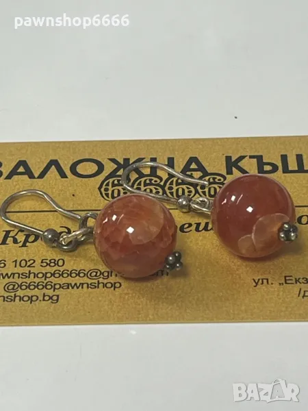 Обеци сребро 925 с минерали, снимка 1