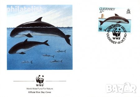 Гърнси 1990 4 броя FDC Комплектна серия - WWF, снимка 1