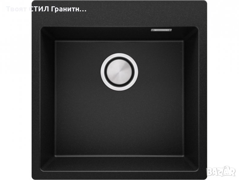 Кухненска Мивка от гранит модел Осло 50 XXL 490 x 500 mm - Черна, снимка 1