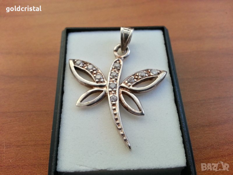 Сребърна висулка медальон с циркони , снимка 1