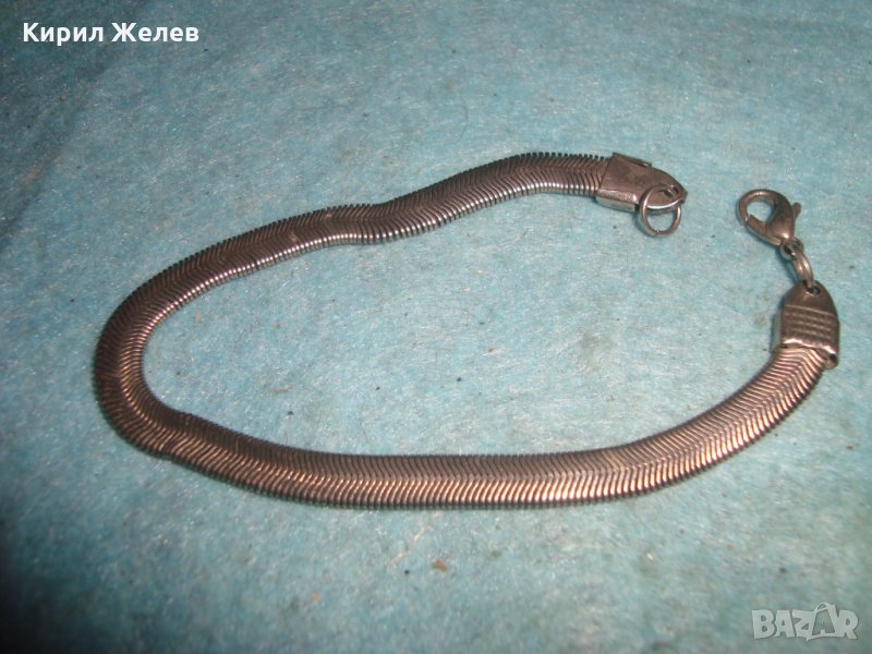 СРЕБРИСТА ЛЕНТОВИДНА РЕТРО ВИНТИДЖ АРТ ДЕКО ГРИВНА ПОДОДЯЩА и за КЮСТЕК 26057, снимка 1