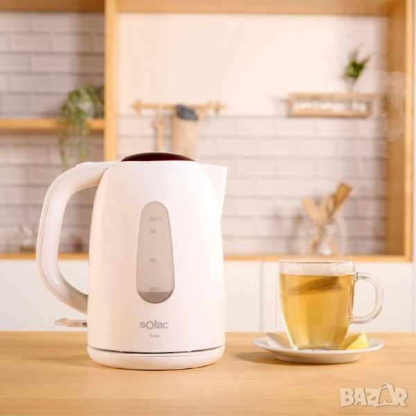 Електрическа кана Solac Yuna, 2200W, 1.7L, резервоар без BPA, автоматично изключване, подвижни и мие, снимка 1