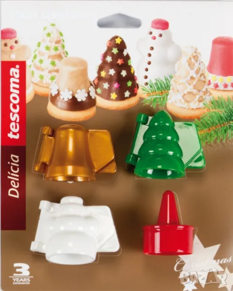 Уред за оформяне на сладки 3 форми, коледни, снимка 1