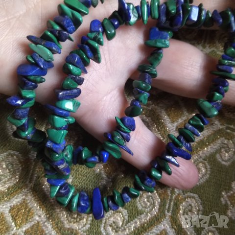 Ретро огърлица ,малахит и лапис лазули  НАМАЛЕНИЕ разпродажба 