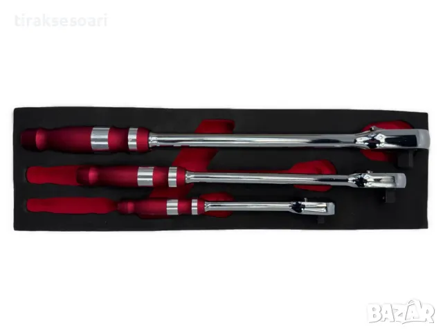 Комплект усилени тресчотки удължения XL 1/4" , 3/8" , 1/2" KRAFTWELLE, снимка 4 - Други инструменти - 49349792