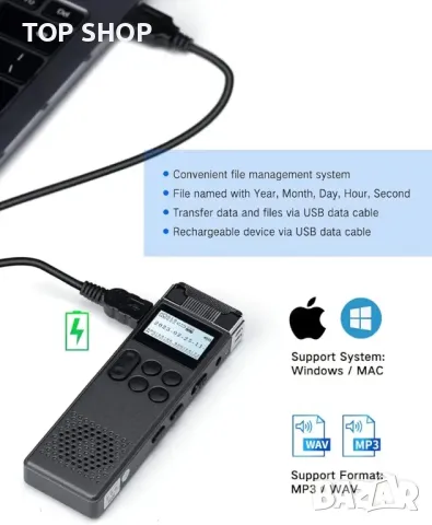 Цифров диктофон LIMENAMICS - 32GB 3072kbps, снимка 2 - Слушалки и портативни колонки - 48743759