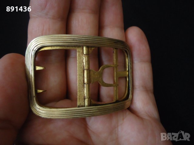 Стара френска сребърна катарама за колан с позлата антикварна, снимка 6 - Антикварни и старинни предмети - 29775645