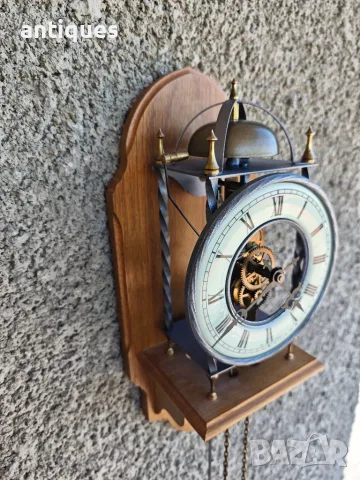 Стенен часовник с тежести - Tempus Fugit Skeleton- Germany -1980"г, снимка 8 - Антикварни и старинни предмети - 56078131