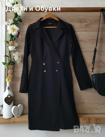 Официална черна рокля тип сако , снимка 4 - Рокли - 54074102