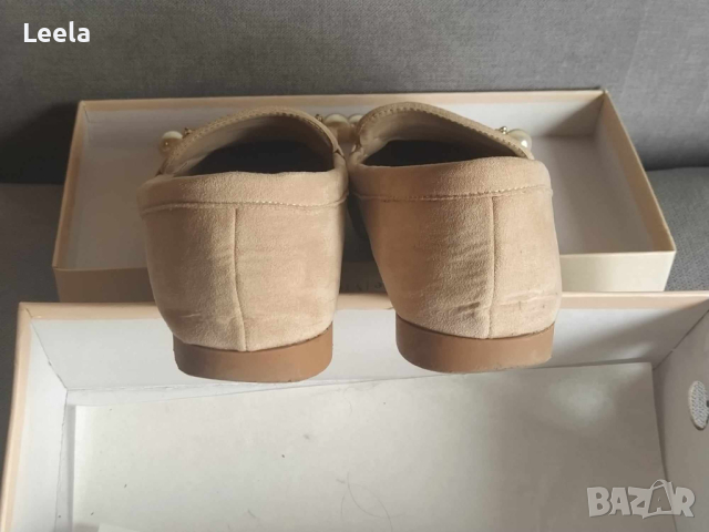 Бежови лоуфъри/мокасини с перлен детайл VICES, снимка 5 - Дамски ежедневни обувки - 44588837