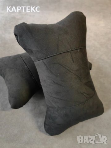 Възглавници за автомобилна седалка / Алкантара / черно с черен шев, снимка 3 - Аксесоари и консумативи - 39498185