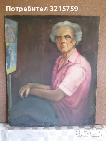 Картина масло, картон, портрет на Богомил Райнов, 90х73см