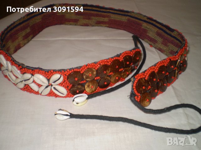 етнически колан с черупки, дърво моден аксесоар от Тибет, снимка 11 - Други ценни предмети - 42807207