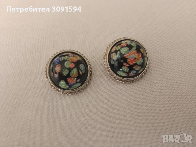 Винтидж обеци от муранско стъкло, Мурано На клипс, снимка 4 - Антикварни и старинни предмети - 51229252