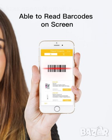 BCST-43 баркод скенер Bluetooth 1D с 2,4 GHz USB адаптер, чете баркодове от екрани, изключителни бър, снимка 2 - Принтери, копири, скенери - 39815518