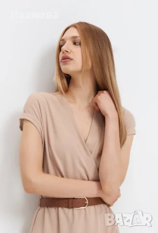 MOHITO Eлегантна рокля с кожен колан, снимка 4 - Рокли - 56041416