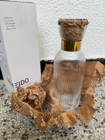 Стъклена Гарафа/Кана MAMEIDO Glass Carafe, 1.5L, с Капак и Цедка, без BPA!