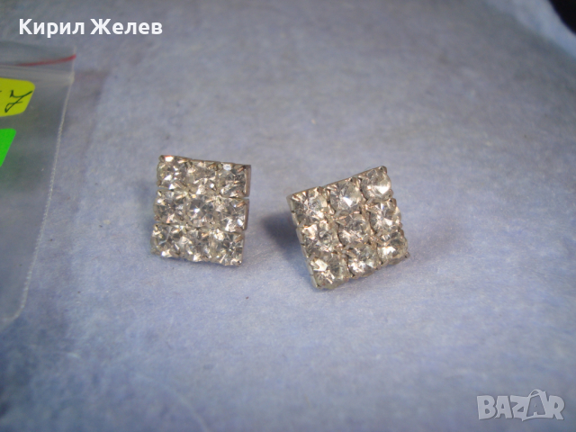 ПОСРЕБРЕНИ ВИНТИДЖ ОБЕЦИ с ИНКРУСТИРАНИ ФАСЕТИРАНИ БОХЕМСКИ КРИСТАЛИ 7067, снимка 5 - Обеци - 36500964