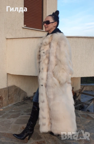 манто от арктическа лисица M, снимка 4 - Палта, манта - 52038773