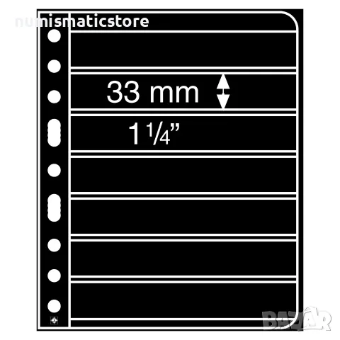 Leuchtturm Vario 7S листи за марки с 7 реда, опаковка 5 броя