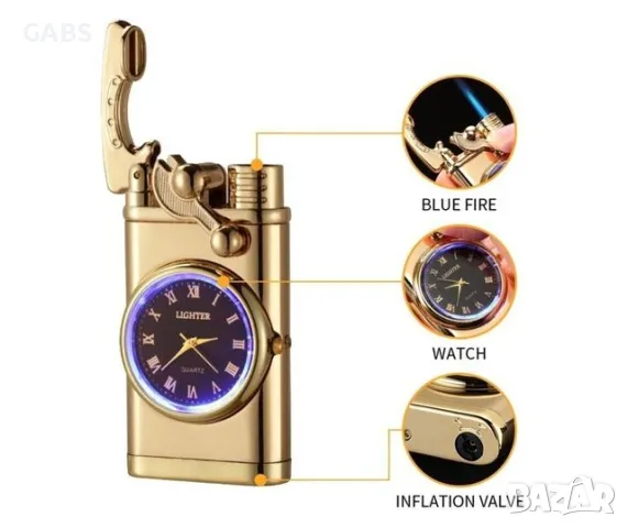  Газова запалка с вграден часовник,4 цвята, снимка 8 - Запалки - 50228891