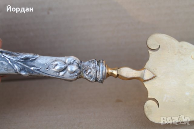 Лъжици за торта 19-ти век сребърна дръжка , снимка 7 - Антикварни и старинни предмети - 42291475