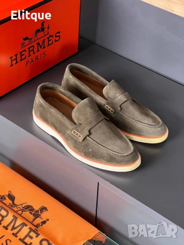 мокасини от естествен велур hermes , снимка 4 - Мокасини - 54289416