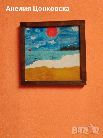 "Морето 2" акрил върху дърво, снимка 7 - Картини - 37420065