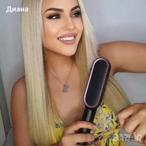 Четка за изправяне или накъдряне на коса с йонизация и 5 нива на температурни настройки, снимка 1