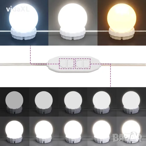 vidaXL Тоалетка с LED, дъб сонома, 80x41x144,5 см, снимка 10 - Тоалетки - 56148132