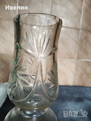 стара кристална ваза арт деко, снимка 2 - Антикварни и старинни предмети - 29140579